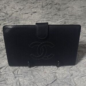 Chanel Black Caviar Timeless Vintage Long Wallet (GUC)(READ)
